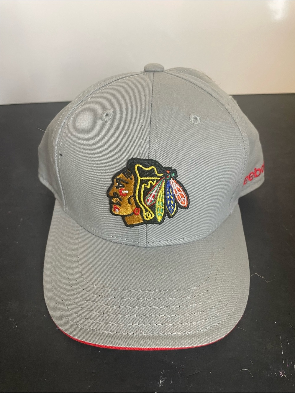 Reebok Gray Hat with Multicolor Chicago Blackhawks Logo
